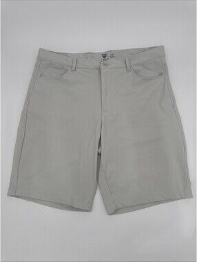 Graham Luxe Men's Performance Golf Shorts Size 36 Inseam 9” Rise 12” Light Grey